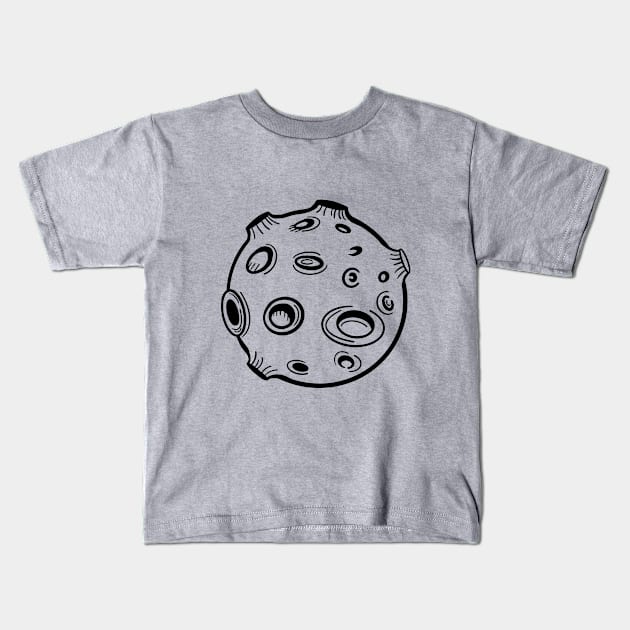 Moon. doodle style doodle. Planet icon Kids T-Shirt by Var Space